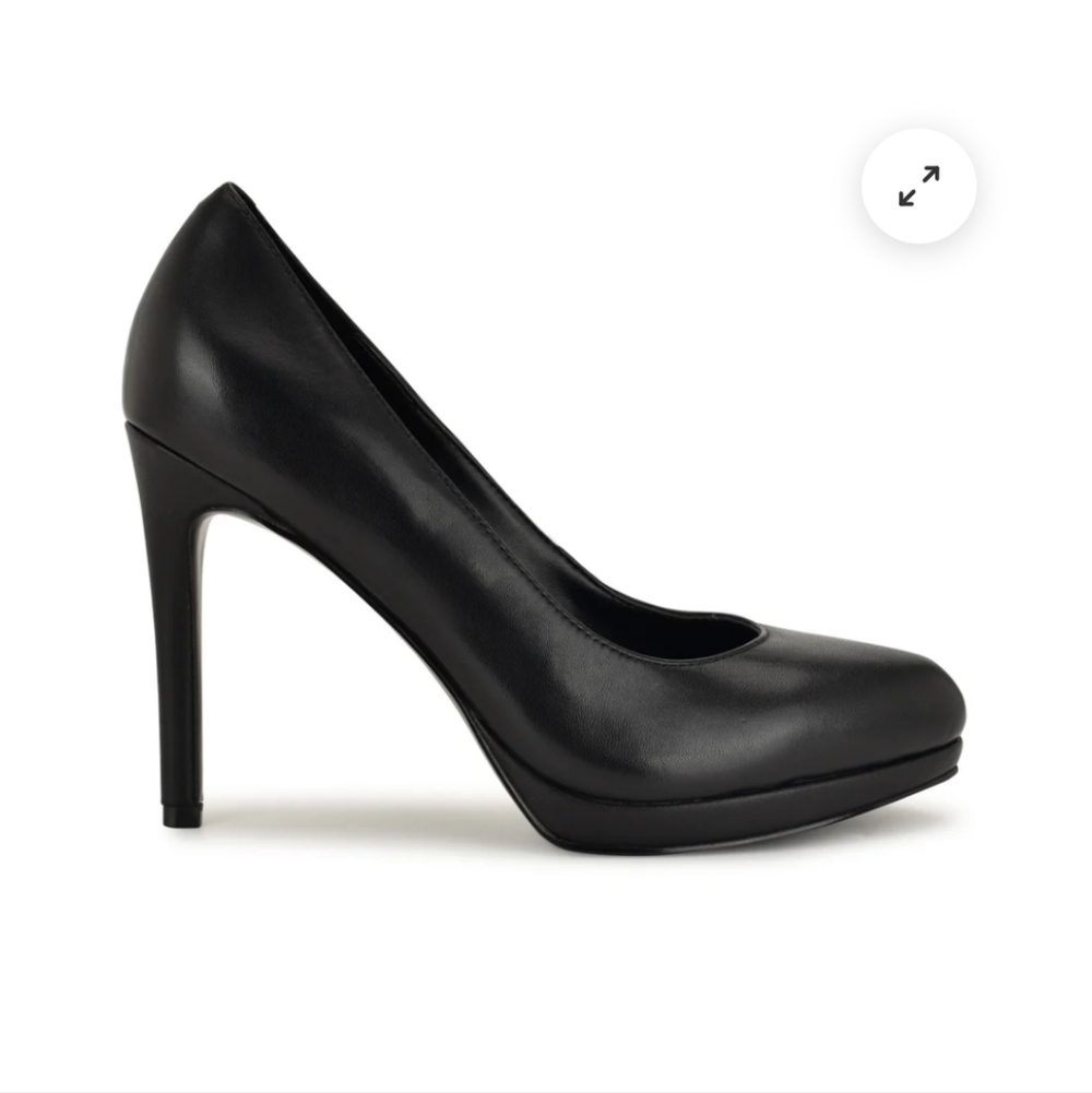 Nine West Quabree Black Leather High Heel Pumps
